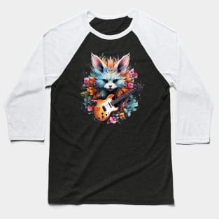 Fennec Fox Playing Guitar Baseball T-Shirt